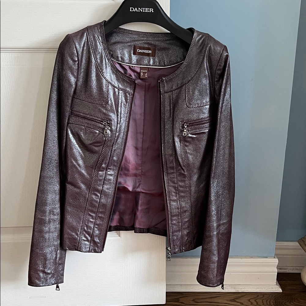 Danier Women's Deep Purple Leather Jacket